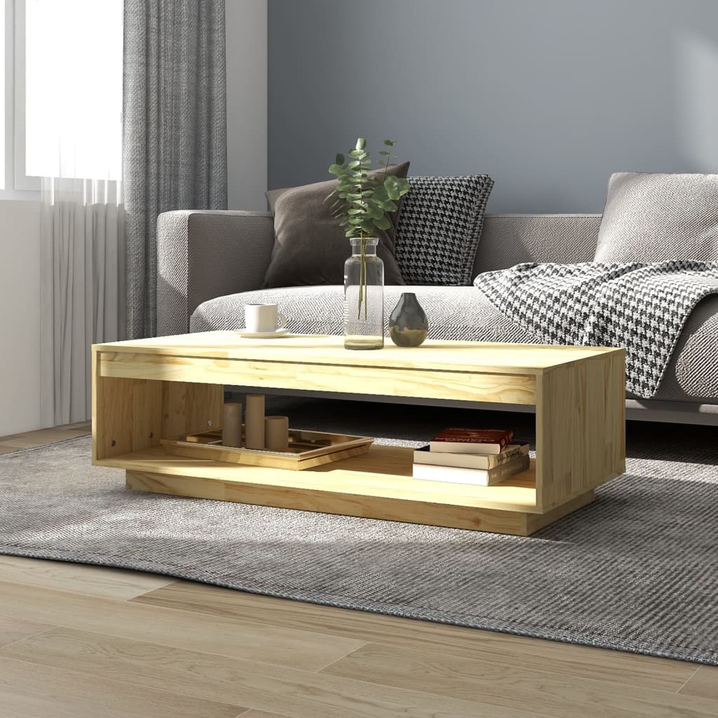 Table basse 110x50x33,5 cm bois de pin massif - XIOS