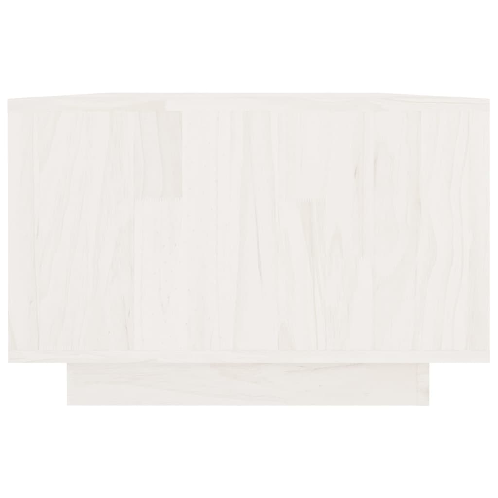 Table basse blanc 110x50x33,5 cm bois de pin massif - XIOS