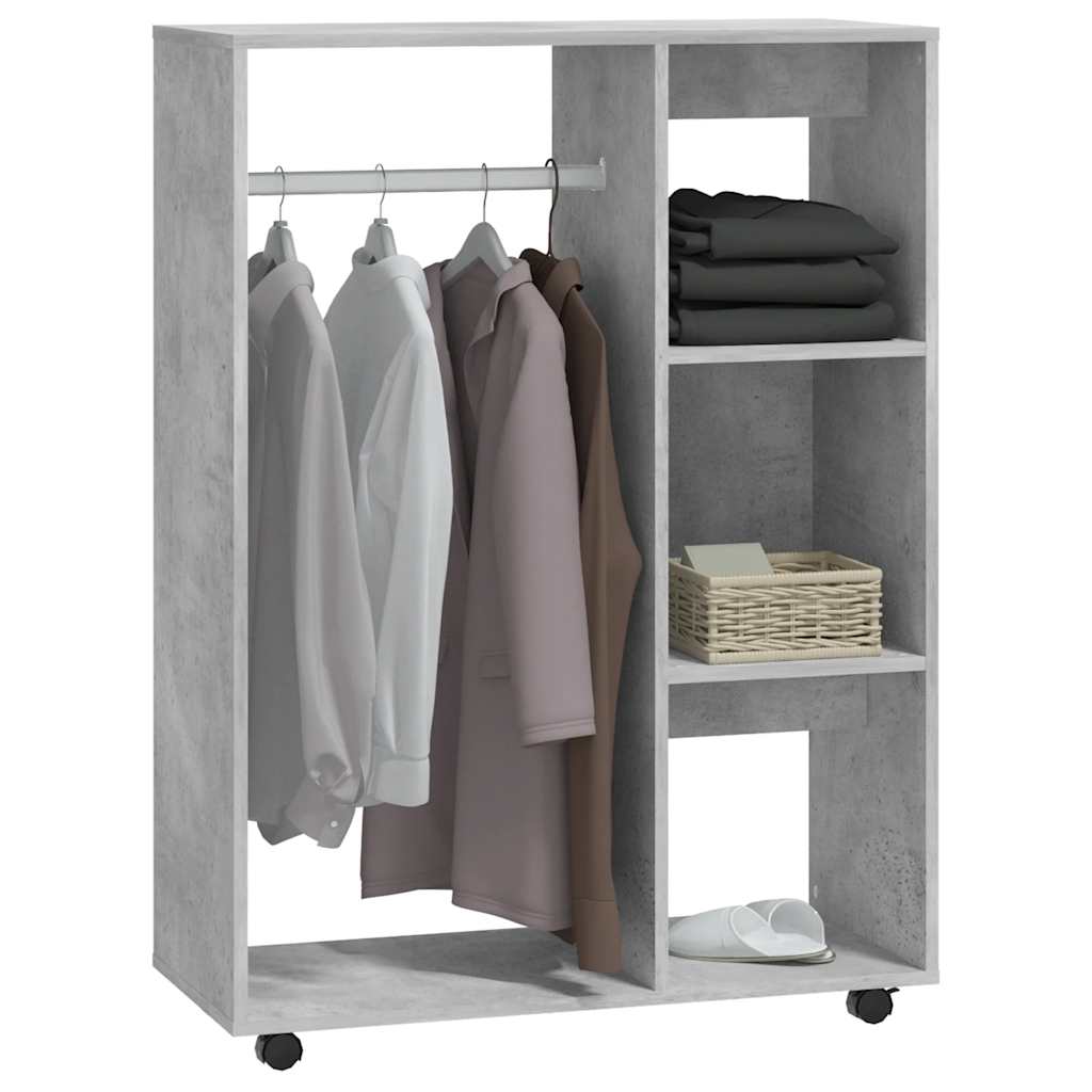 Garde-robe Gris béton 80x40x110 cm Bois d’ingénierie - XIOS