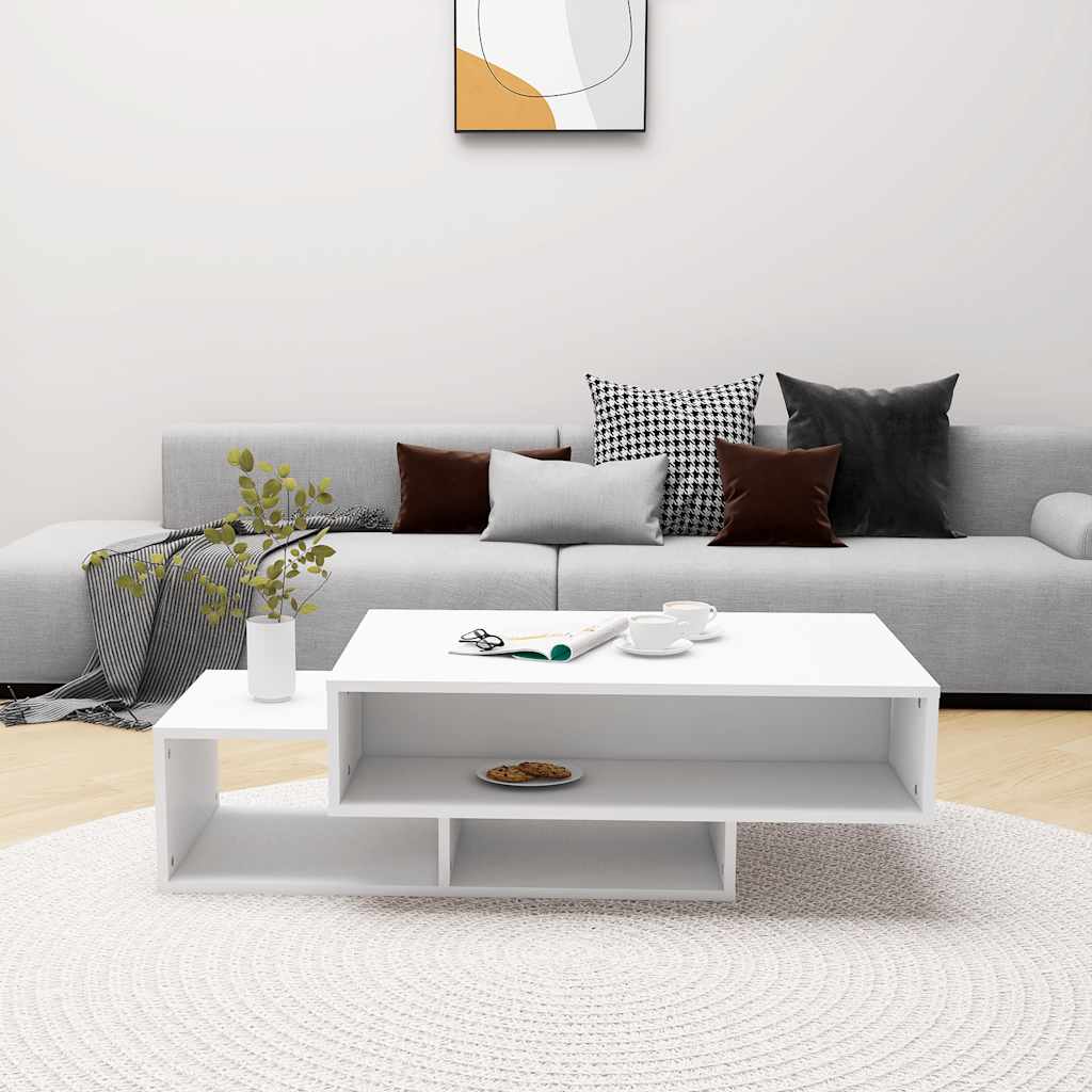 Table basse Blanc 105x55x32 cm Bois d’ingénierie - XIOS