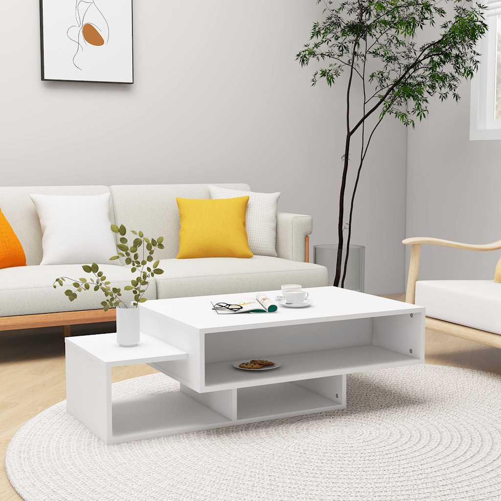 Table basse Blanc 105x55x32 cm Bois d’ingénierie - XIOS