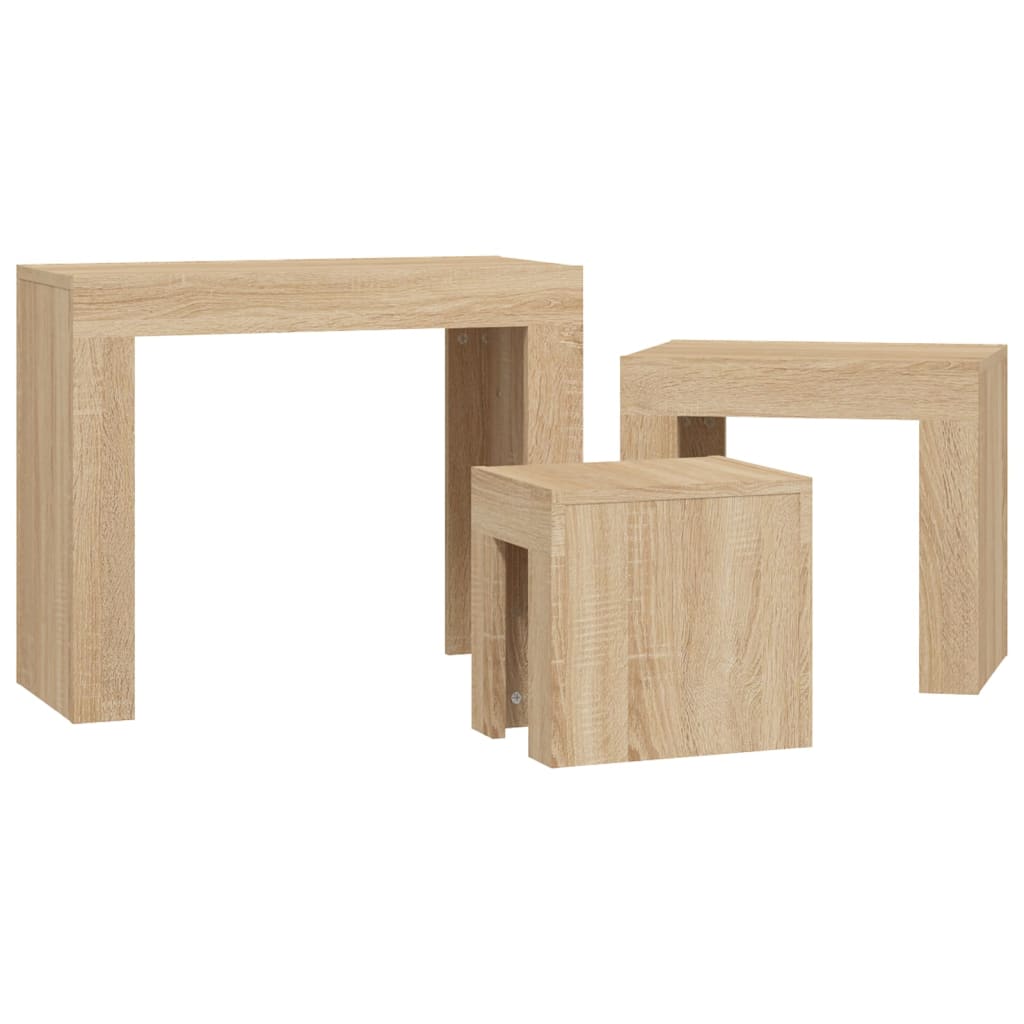Tables basses gigognes 3 pcs chêne sonoma bois d'ingénierie - XIOS