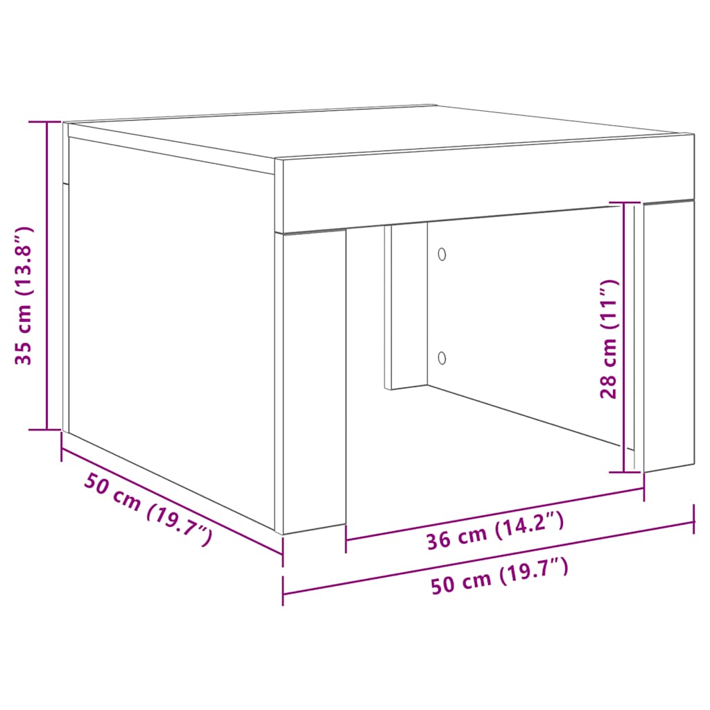 Table basse blanc 50x50x35 cm bois d'ingénierie - XIOS