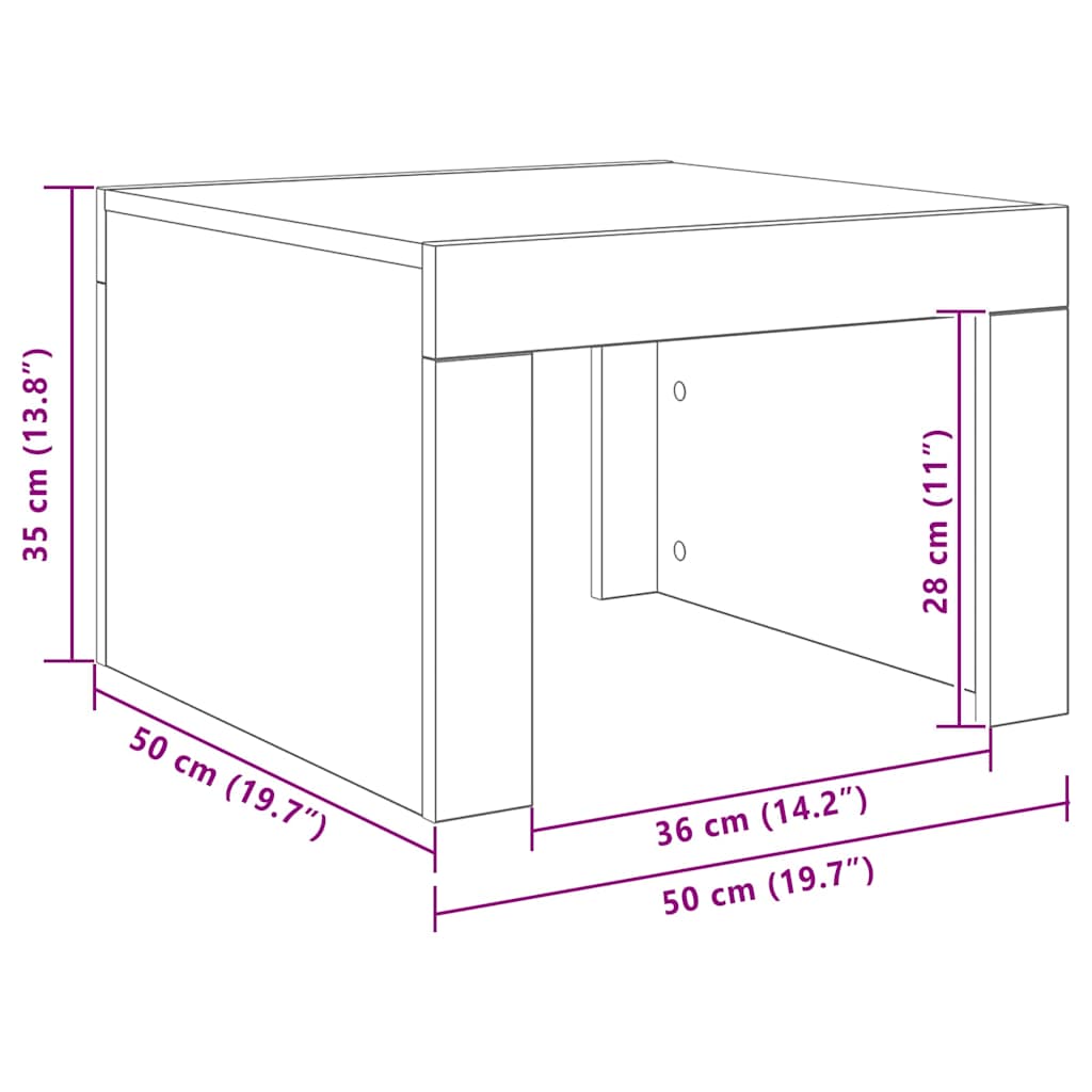 Table basse Chêne sonoma 50x50x35 cm Bois d'ingénierie - XIOS