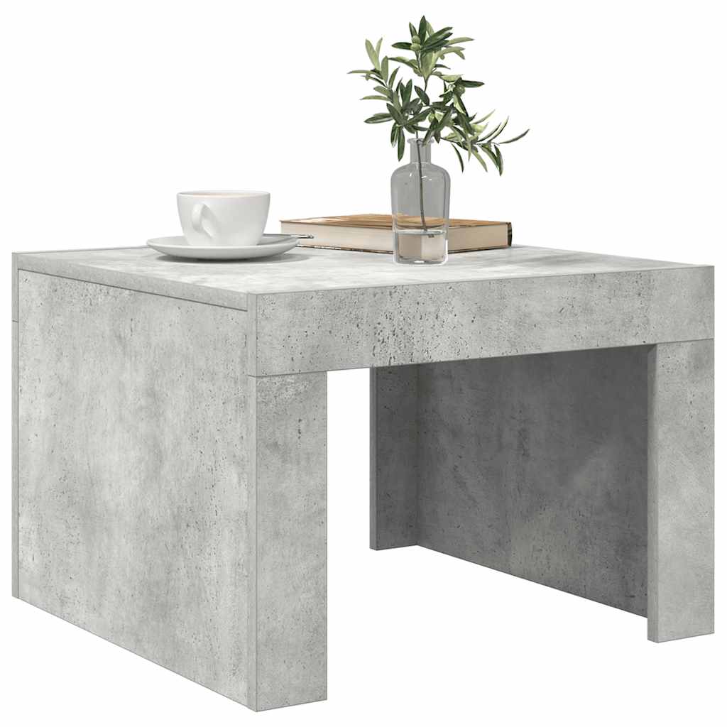 Table basse gris béton 50x50x35 cm bois d'ingénierie - XIOS