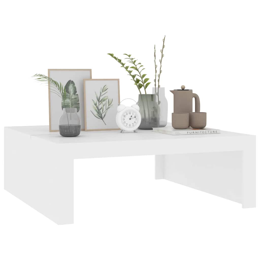 Table basse blanc 100x100x35 cm bois d'ingénierie - XIOS
