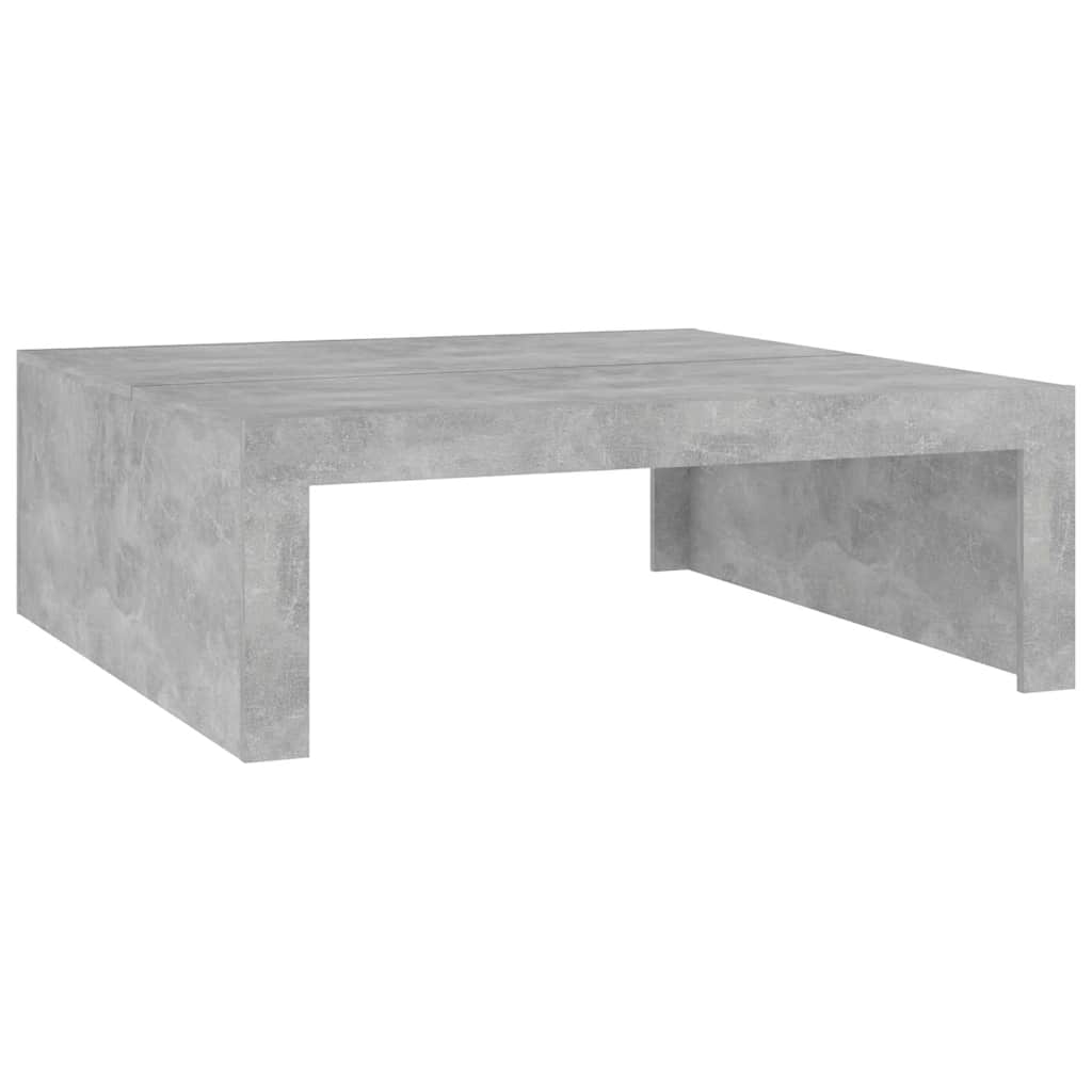 Table basse gris béton 100x100x35 cm bois d'ingénierie - XIOS