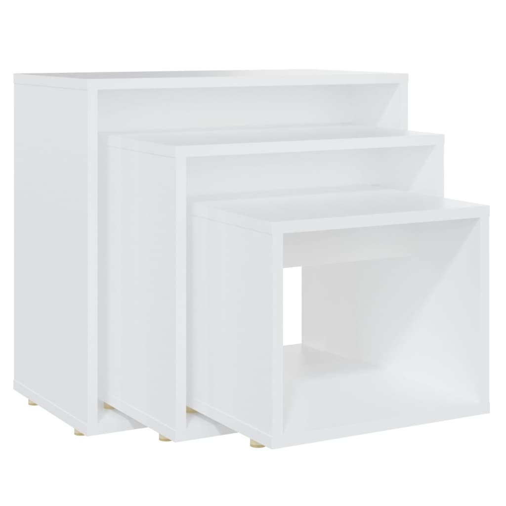 Tables gigognes 3 pcs Blanc Aggloméré - XIOS