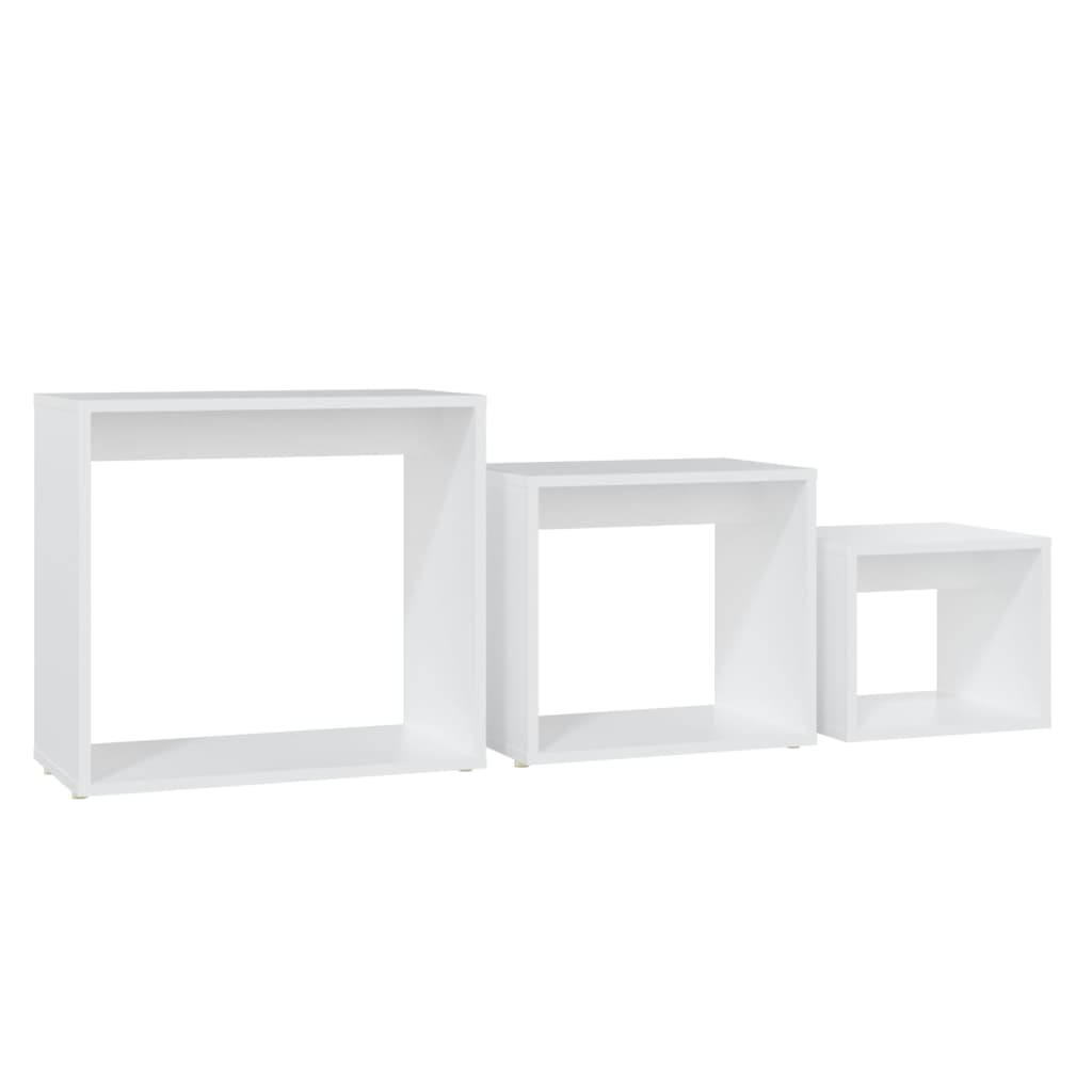 Tables gigognes 3 pcs Blanc Aggloméré - XIOS