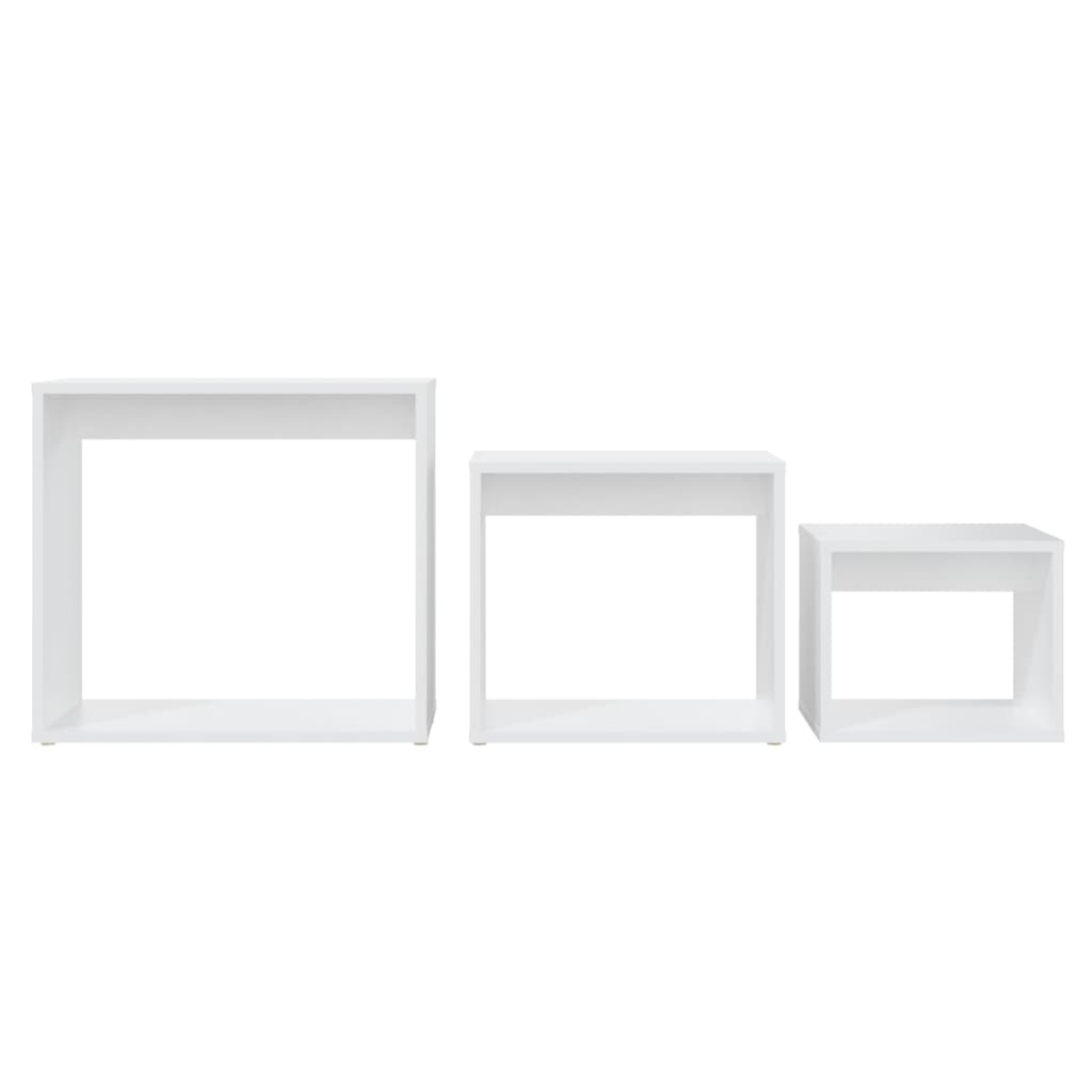 Tables gigognes 3 pcs Blanc Aggloméré - XIOS