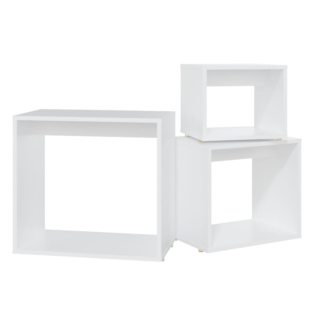 Tables gigognes 3 pcs Blanc Aggloméré - XIOS