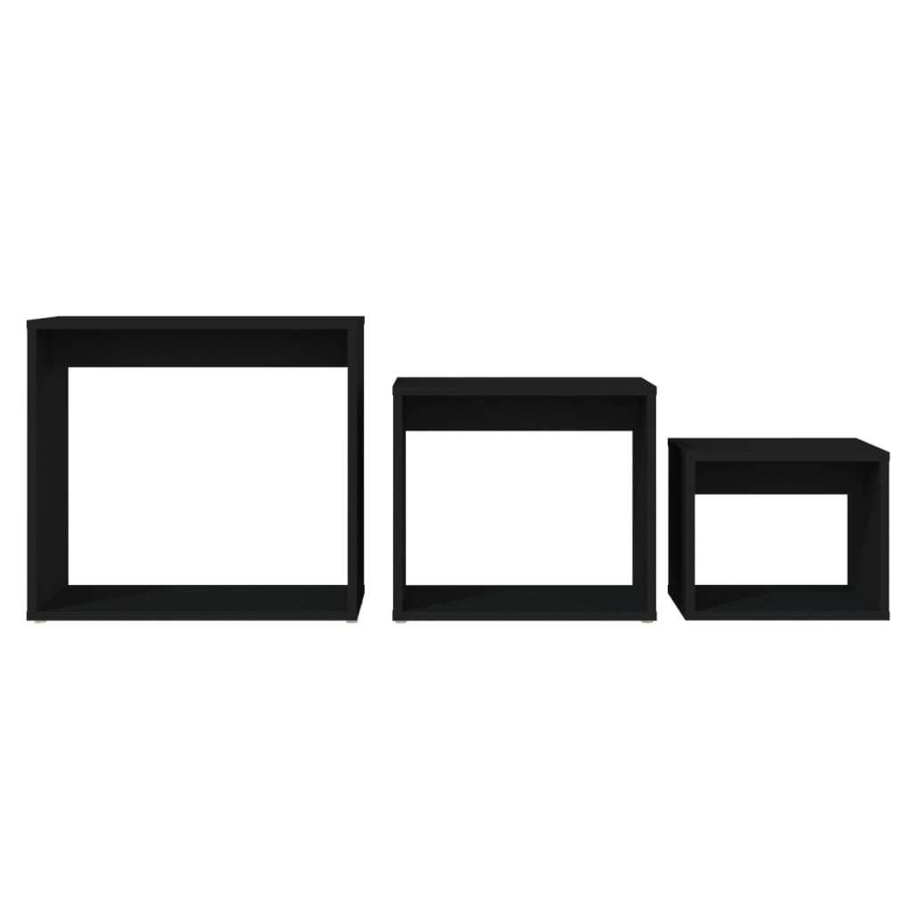 Tables gigognes 3 pcs Noir Aggloméré - XIOS