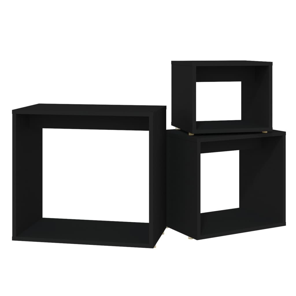Tables gigognes 3 pcs Noir Aggloméré - XIOS