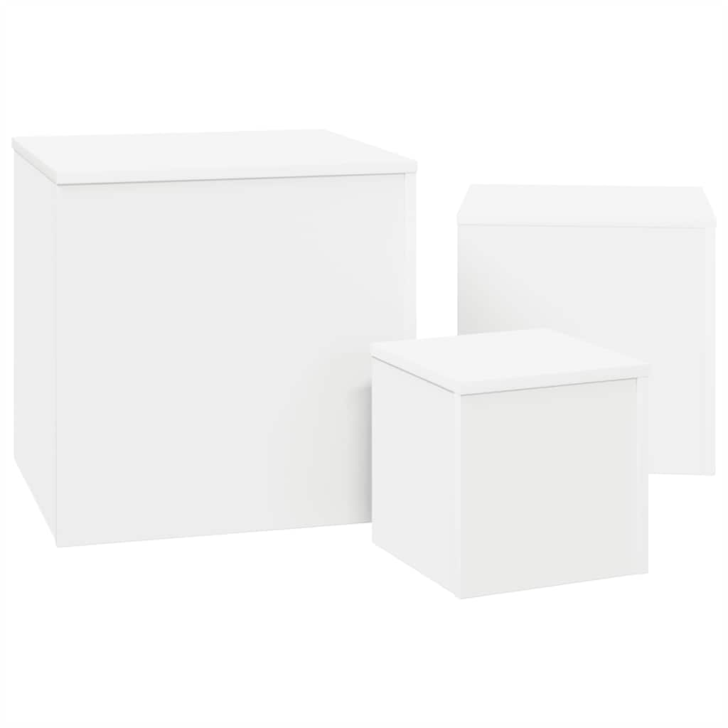 Tables d'appoint 3 pcs Blanc Bois d’ingénierie - XIOS