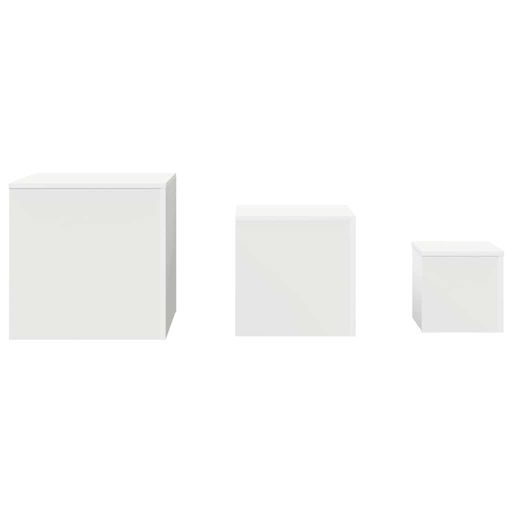 Tables d'appoint 3 pcs Blanc Bois d’ingénierie - XIOS