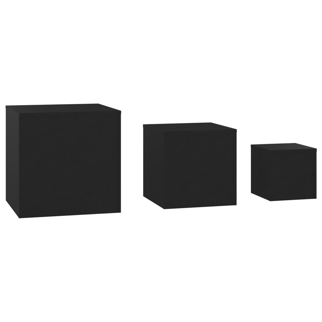 Tables d'appoint 3 pcs Noir Bois d’ingénierie - XIOS