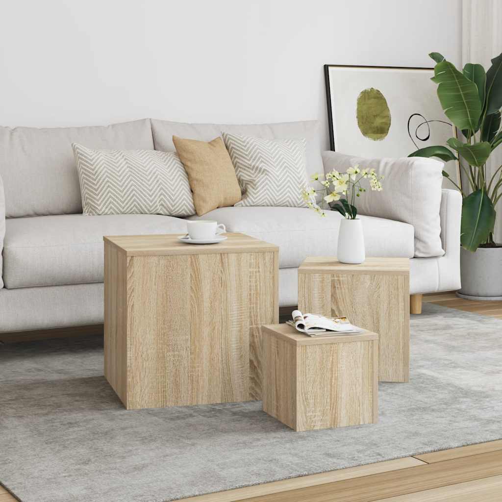 Tables d'appoint 3 pcs Chêne Sonoma Aggloméré - XIOS