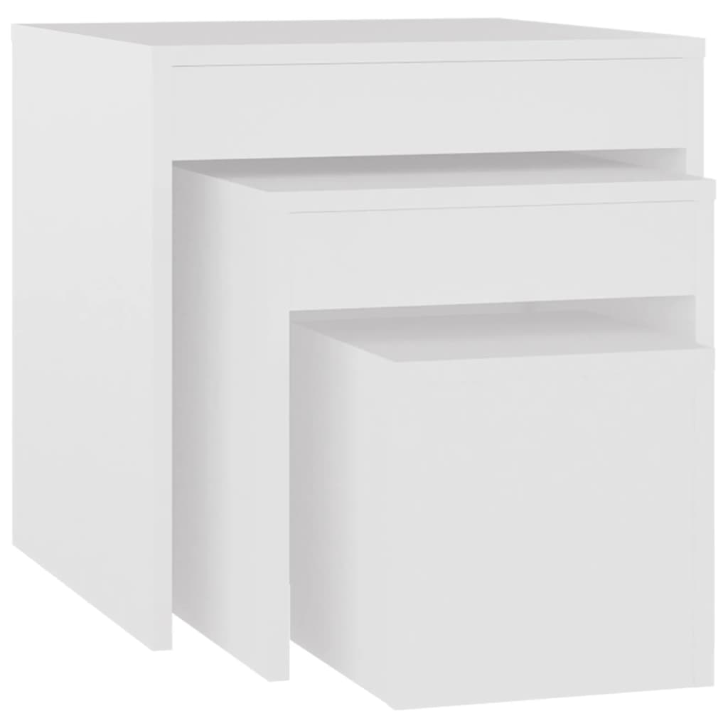 Tables gigognes 3 pcs Blanc Aggloméré - XIOS