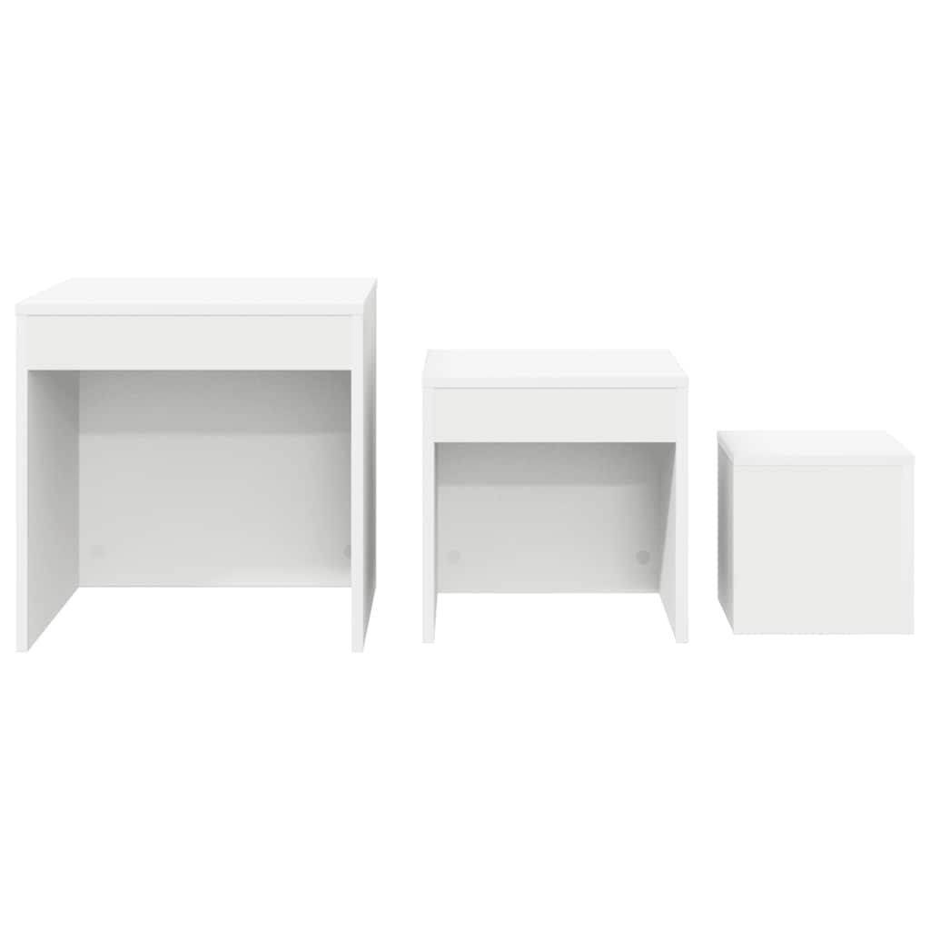 Tables gigognes 3 pcs Blanc Aggloméré - XIOS