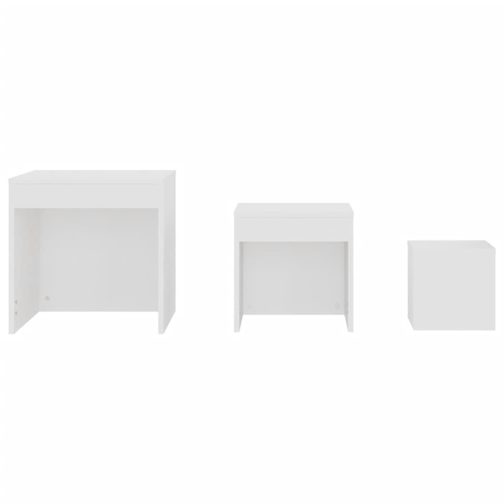Tables gigognes 3 pcs Blanc Aggloméré - XIOS