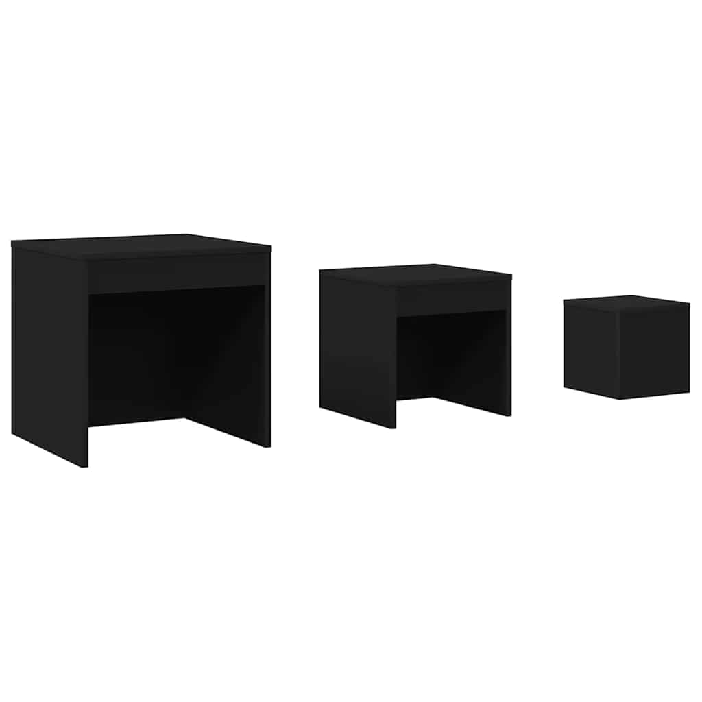 Tables gigognes 3 pcs Noir Aggloméré - XIOS