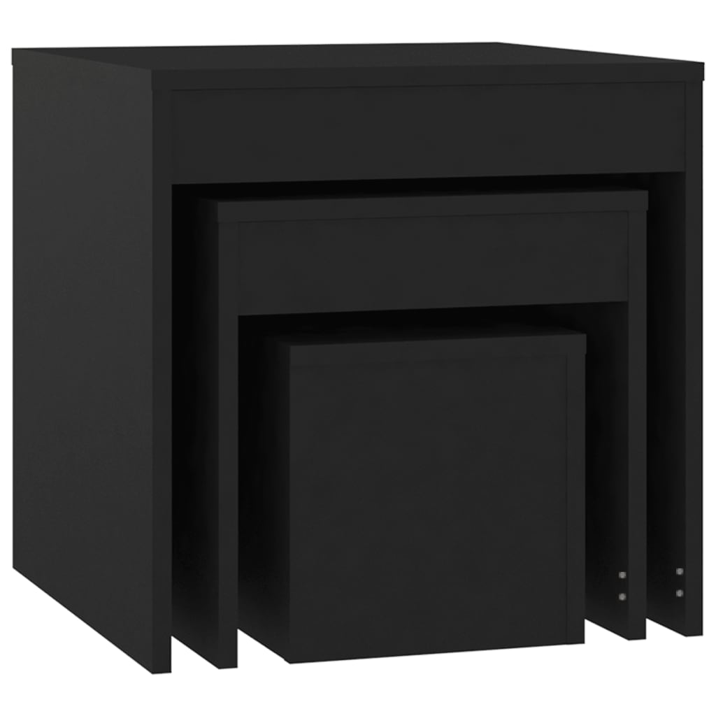 Tables gigognes 3 pcs Noir Aggloméré - XIOS