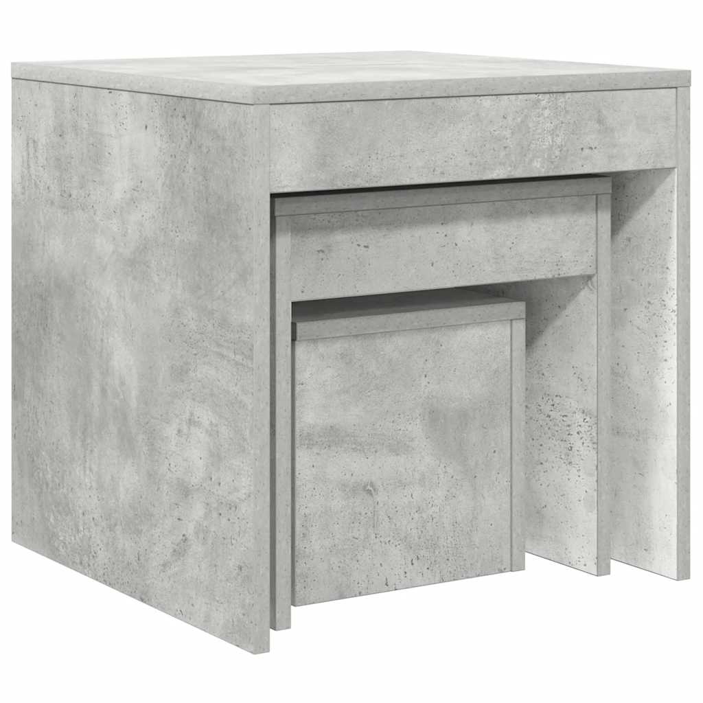 Tables gigognes 3 pcs Gris béton Aggloméré - XIOS