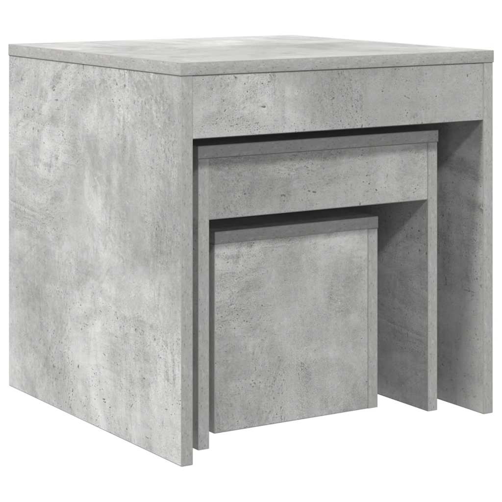 Tables gigognes 3 pcs Gris béton Aggloméré - XIOS