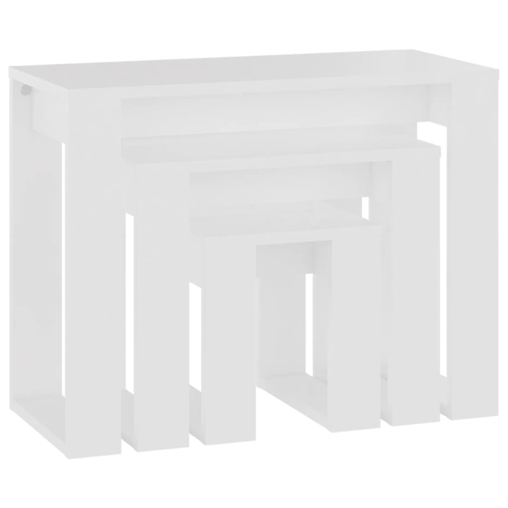 Tables gigognes 3 pcs Blanc Bois d'ingénierie - XIOS