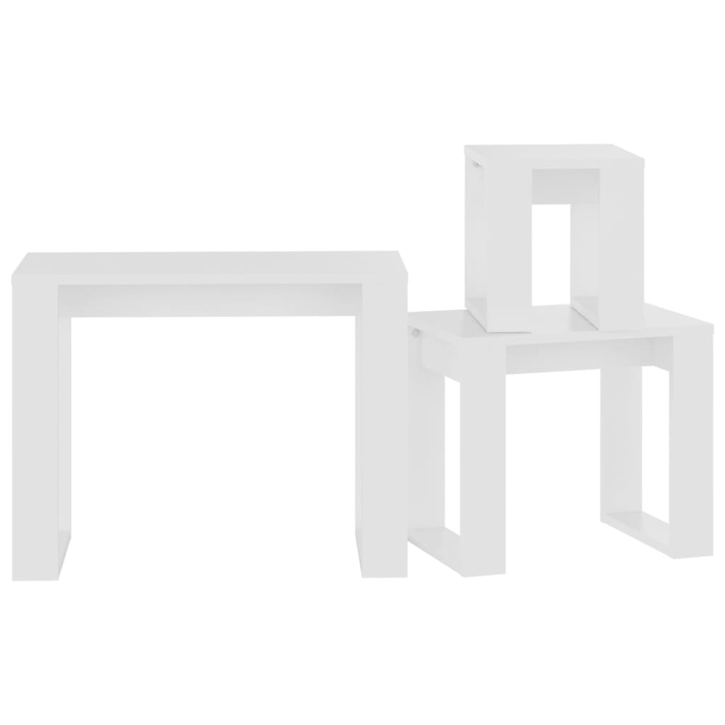 Tables gigognes 3 pcs Blanc Bois d'ingénierie - XIOS