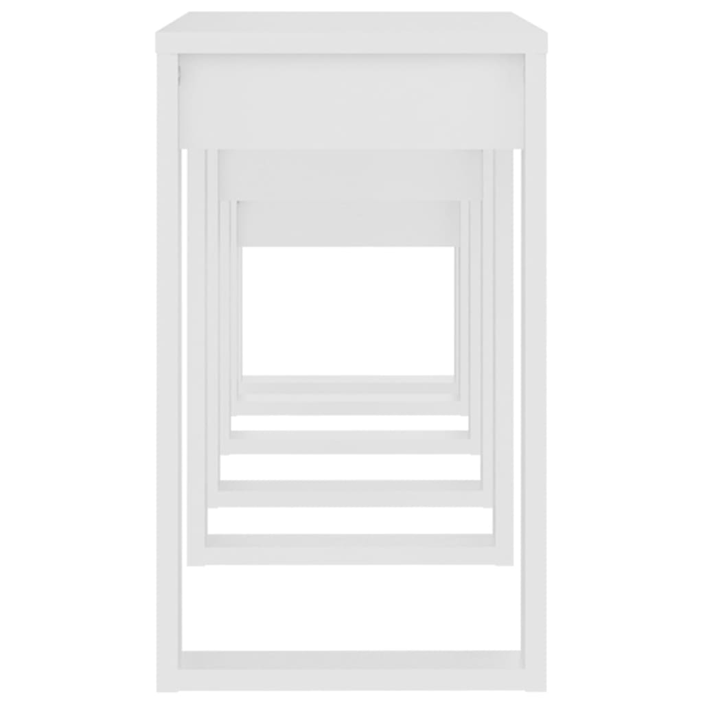 Tables gigognes 3 pcs Blanc Bois d'ingénierie - XIOS