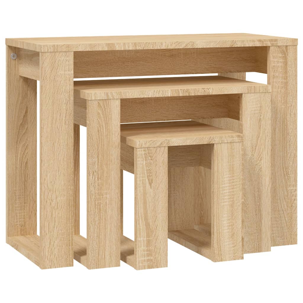 Tables gigognes 3 pcs Chêne sonoma Bois d'ingénierie - XIOS