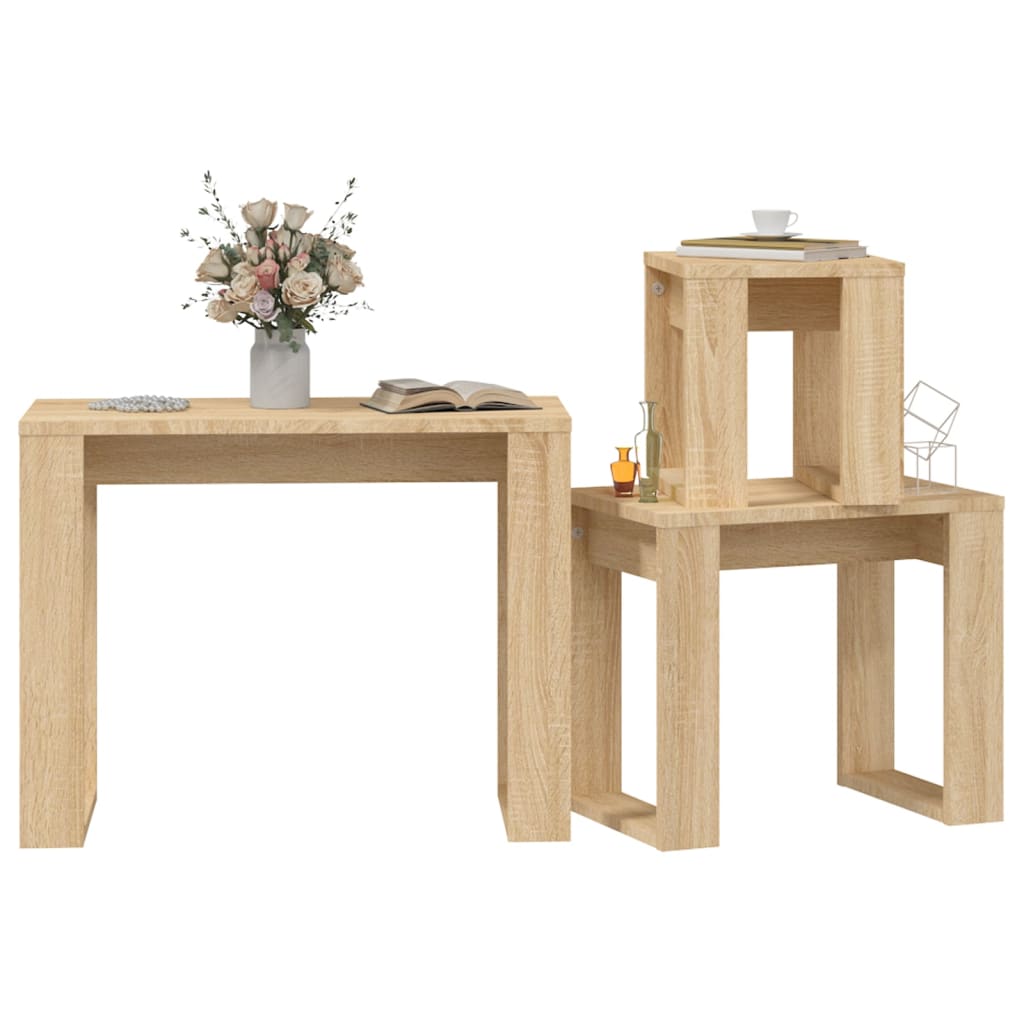 Tables gigognes 3 pcs Chêne sonoma Bois d'ingénierie - XIOS