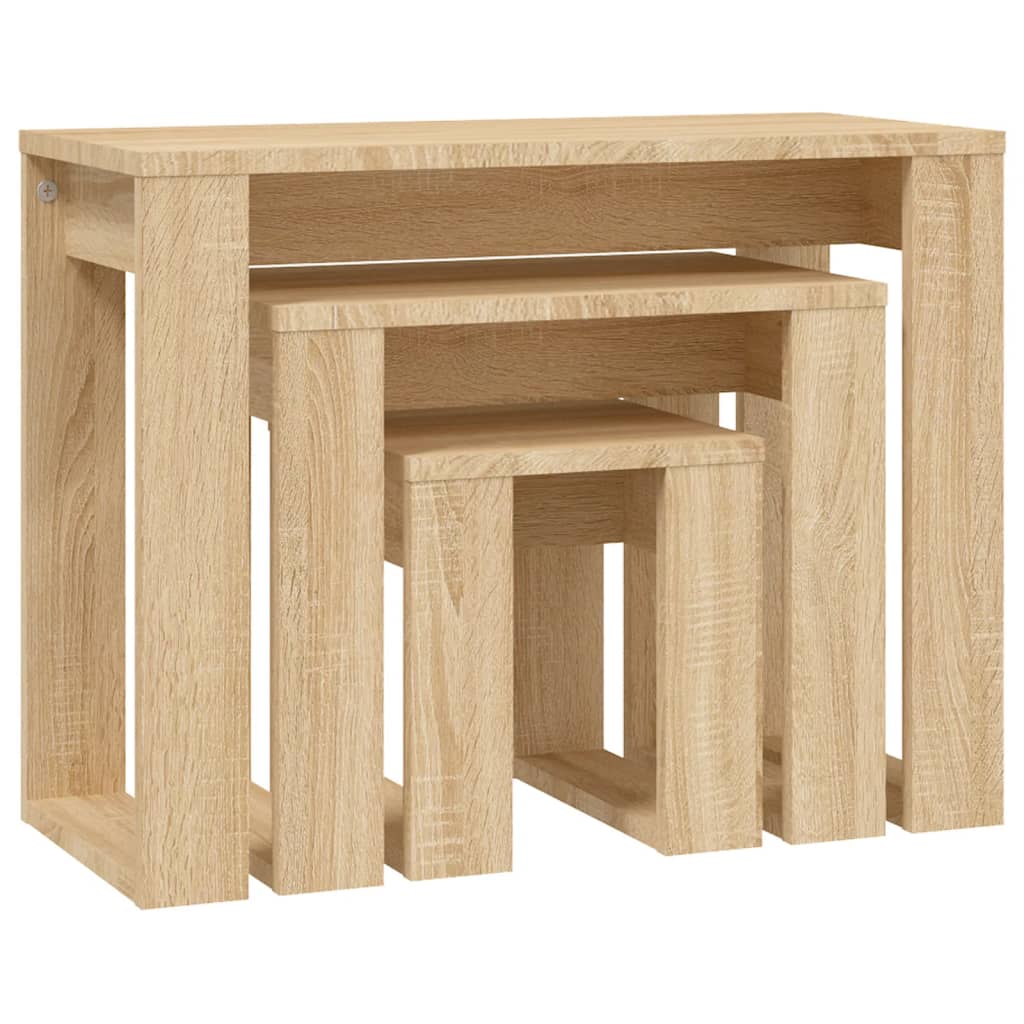 Tables gigognes 3 pcs Chêne sonoma Bois d'ingénierie - XIOS