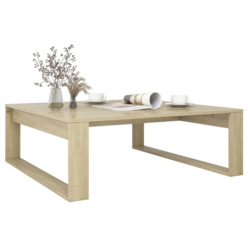 Table basse Chêne sonoma 100x100x35 cm Bois d'ingénierie - XIOS