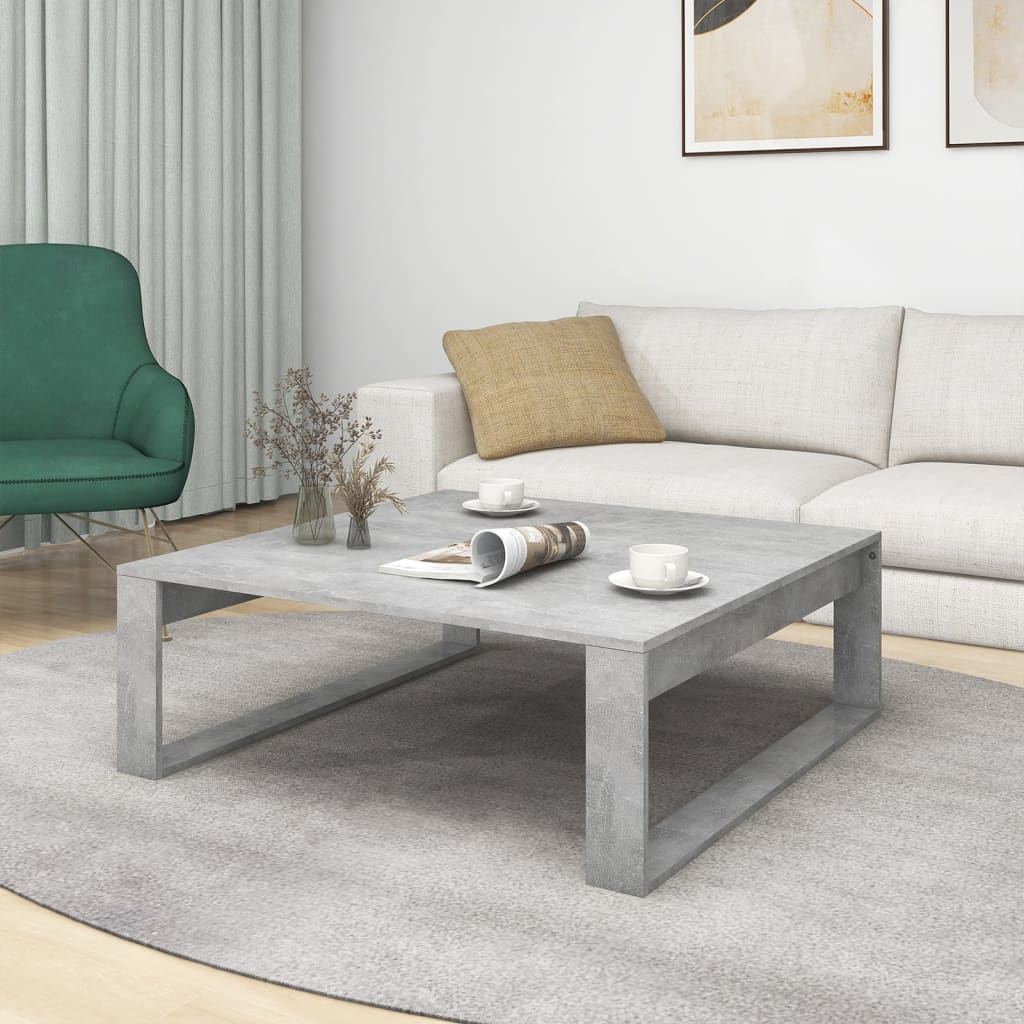 Table basse Gris béton 100x100x35 cm Bois d'ingénierie - XIOS