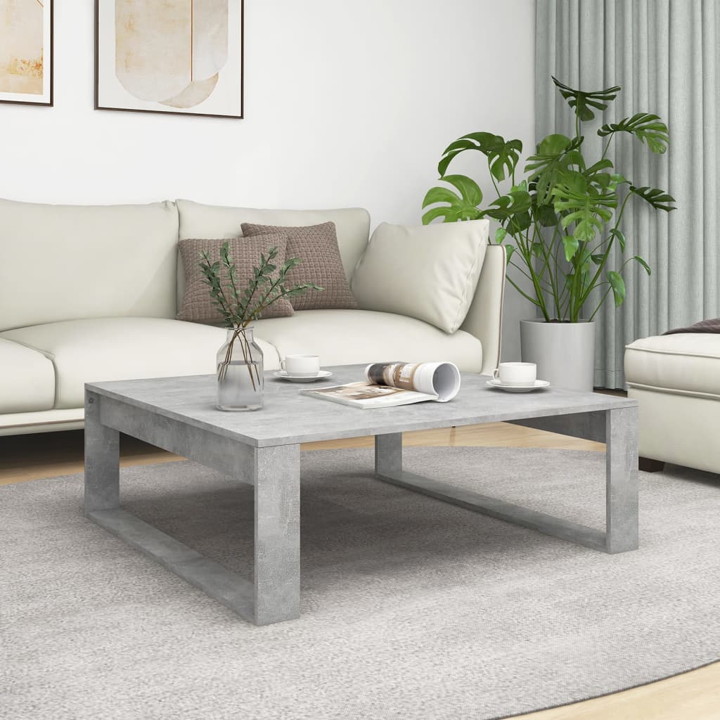 Table basse Gris béton 100x100x35 cm Bois d'ingénierie - XIOS