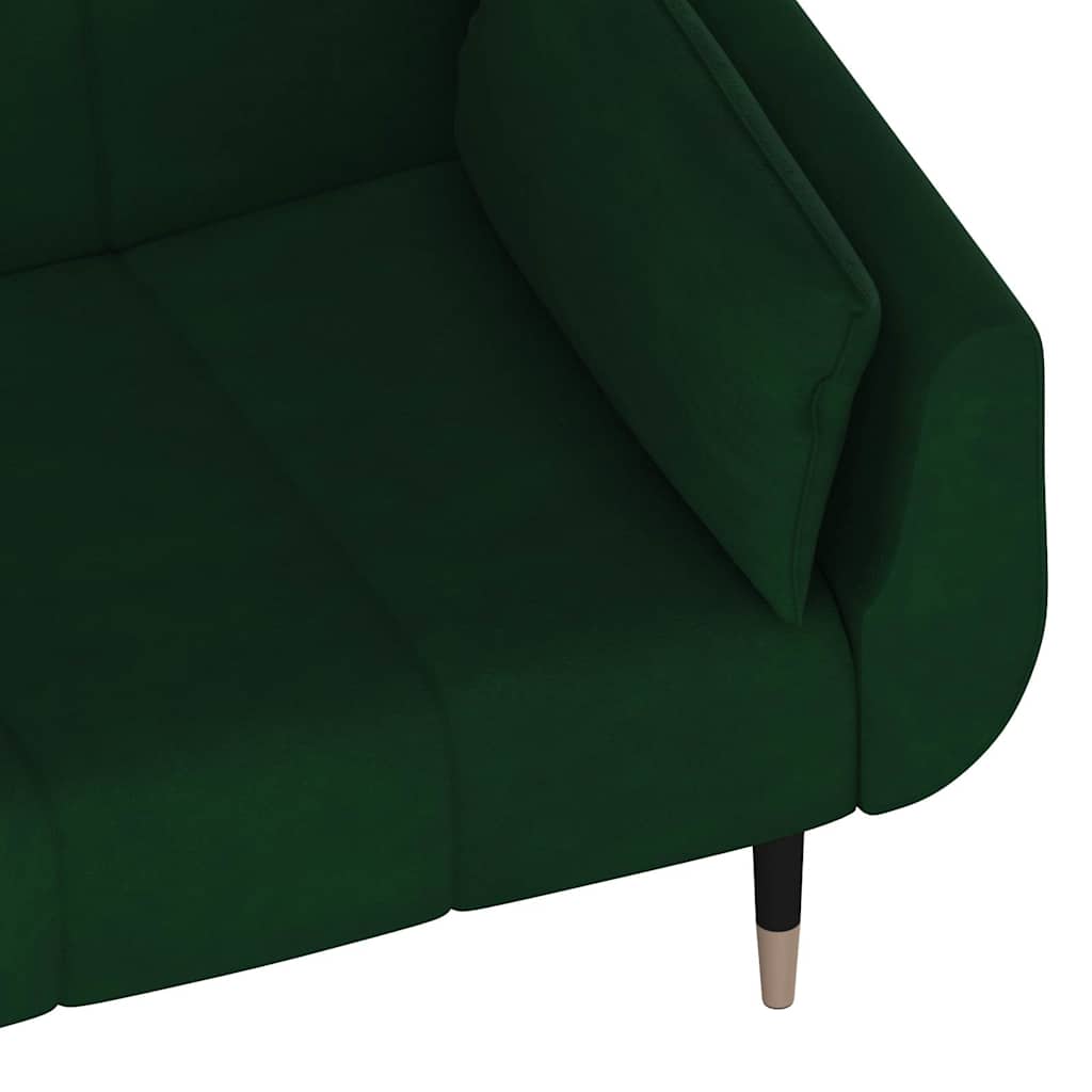 Canapé-lit à 2 places avec deux oreillers Vert foncé Velours - XIOS