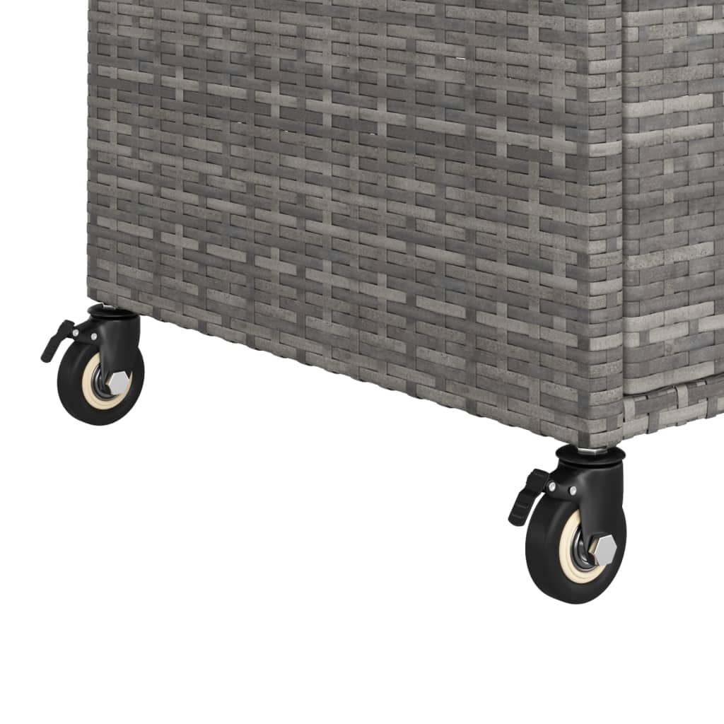Chariot de bar avec tiroir Gris 100x45x97 cm Résine tressée