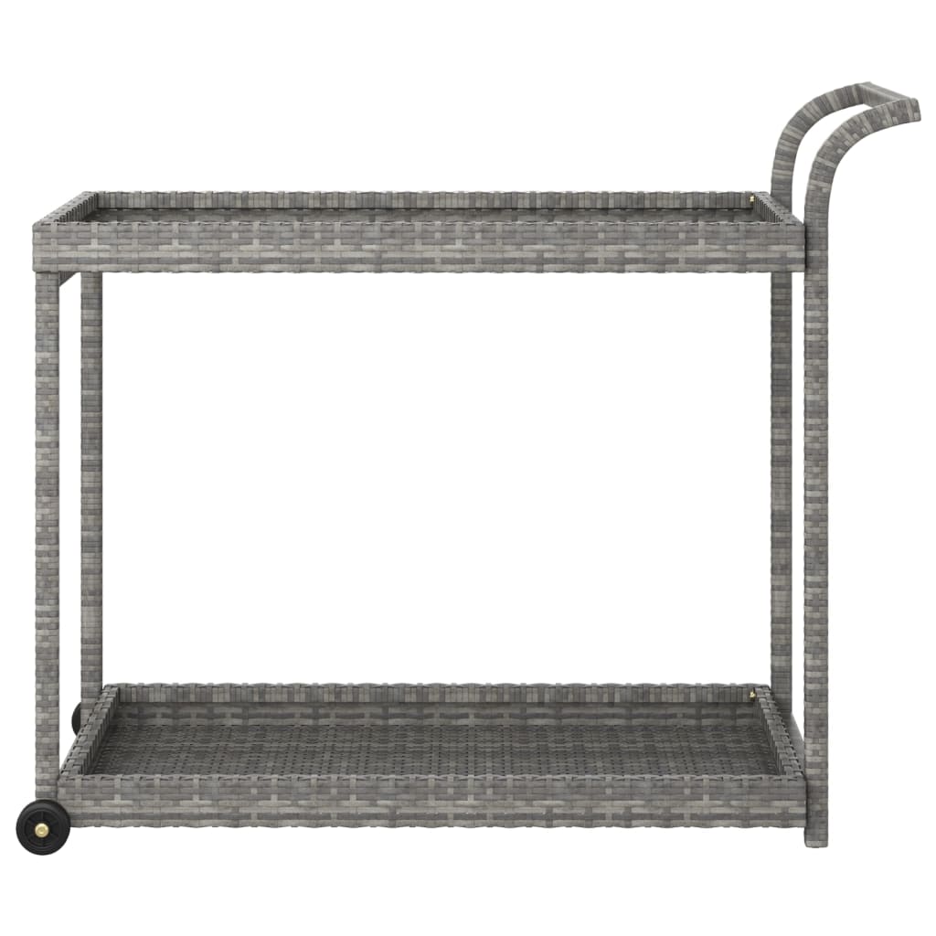 Chariot de bar Gris 100x45x83 cm Résine tressée - XIOS