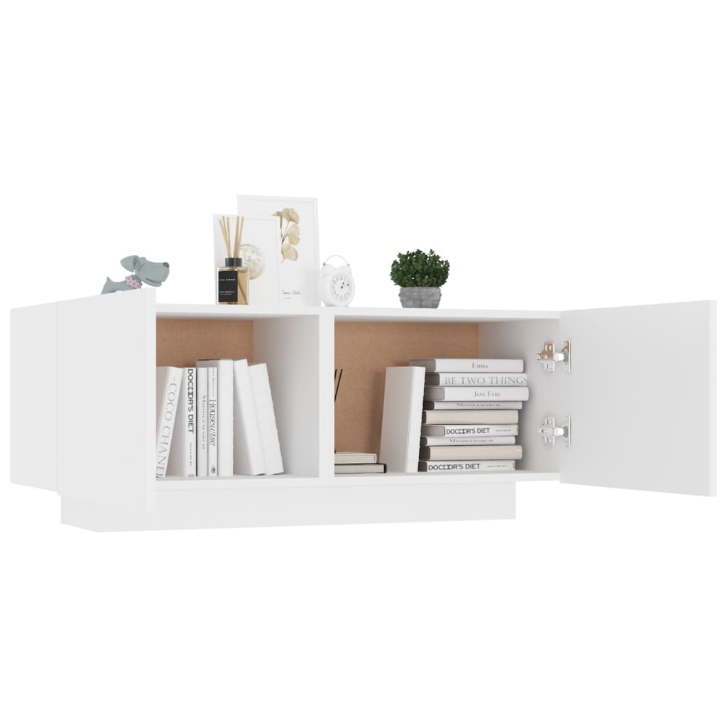 Table de chevet blanc 100x35x40 cm bois d'ingénierie - XIOS