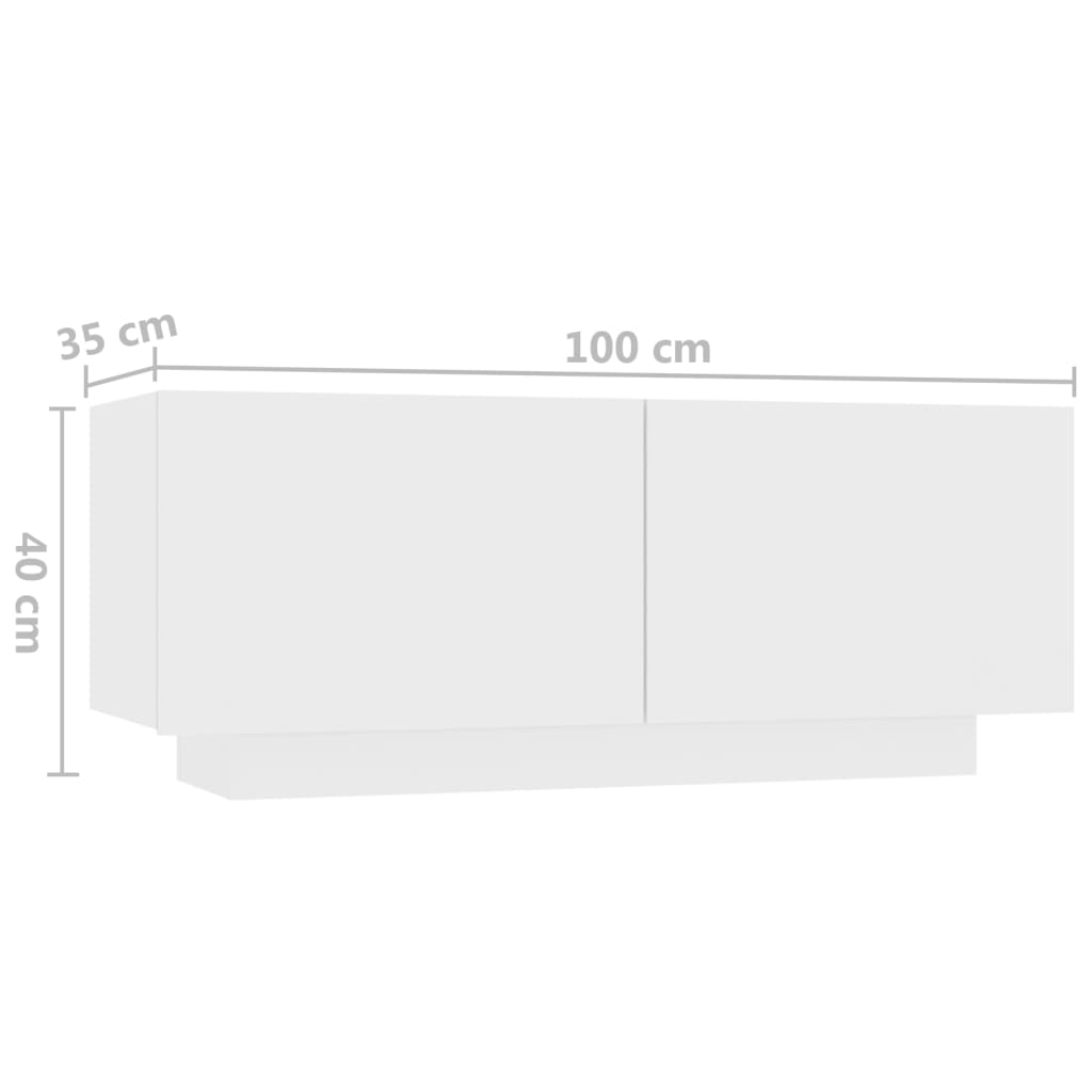 Table de chevet blanc 100x35x40 cm bois d'ingénierie - XIOS