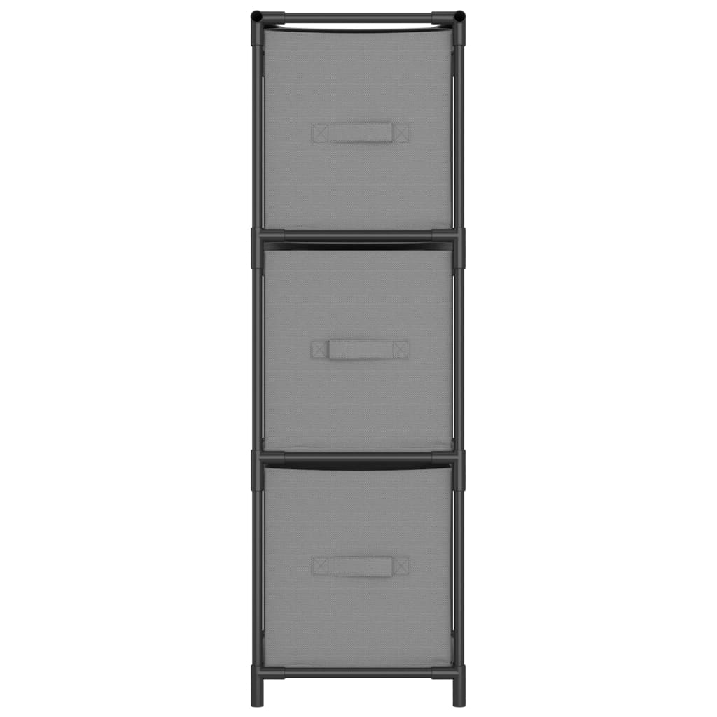 Armoire de rangement 3 tiroirs en tissu Gris 34x34x101 cm Acier - XIOS