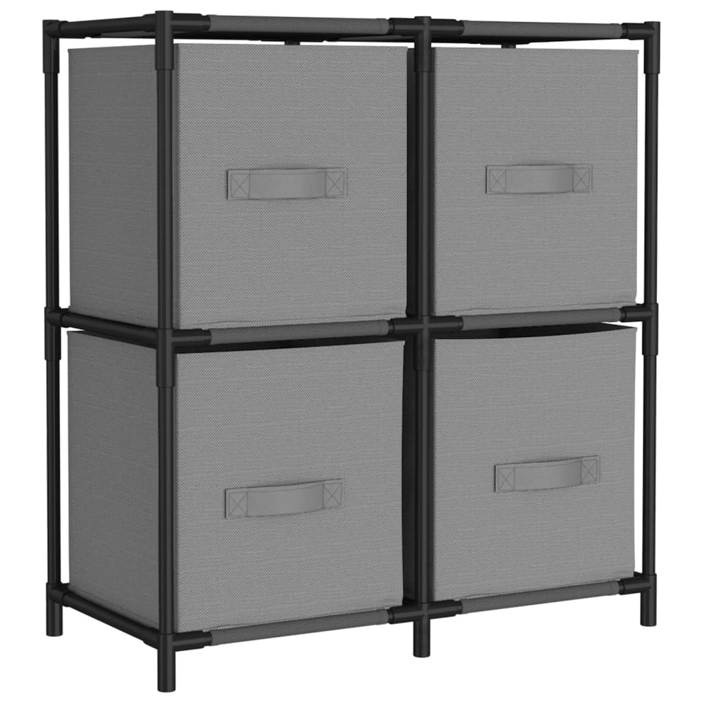 Armoire de rangement 4 paniers en tissu Gris 63x30x71 cm Acier - XIOS