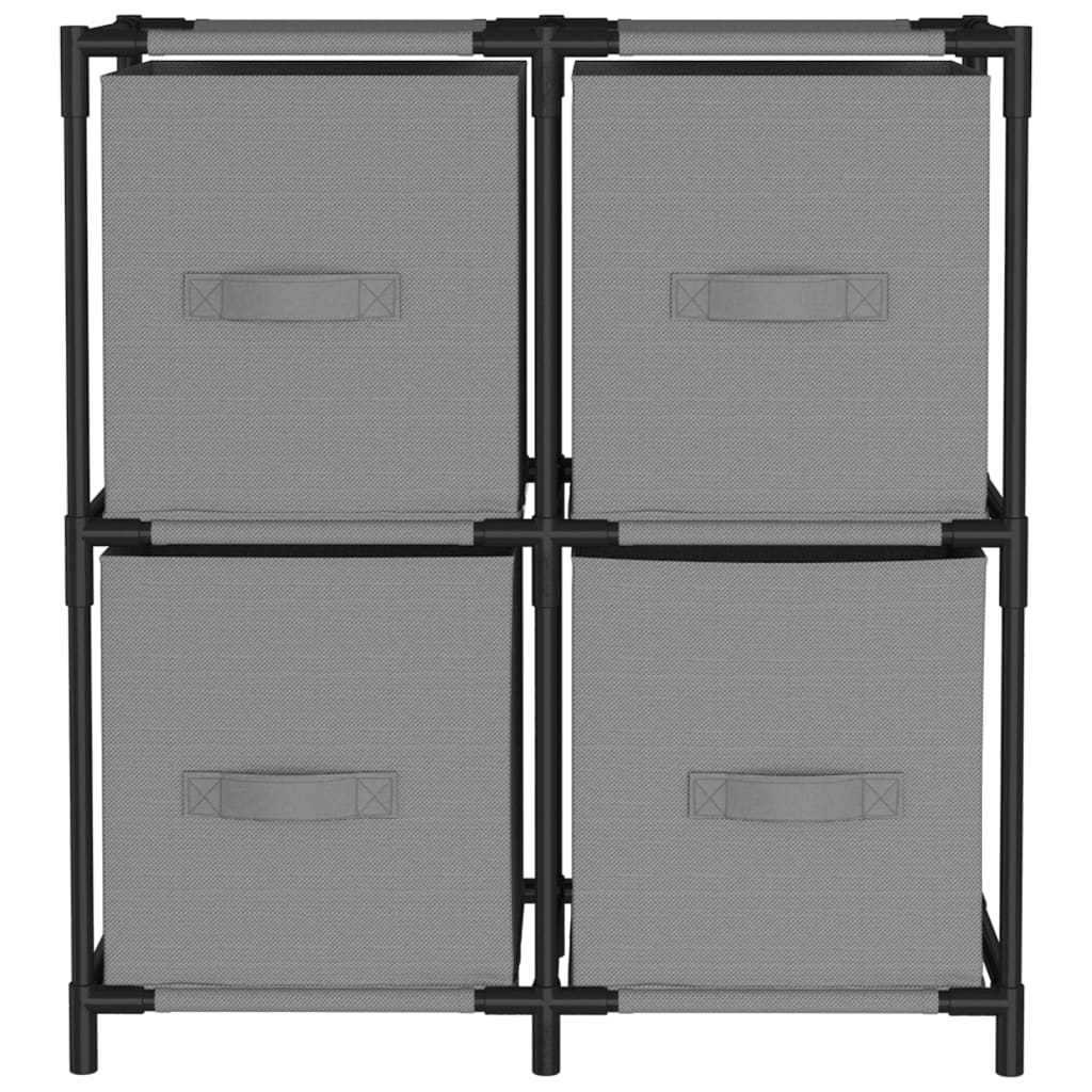 Armoire de rangement 4 paniers en tissu Gris 63x30x71 cm Acier - XIOS