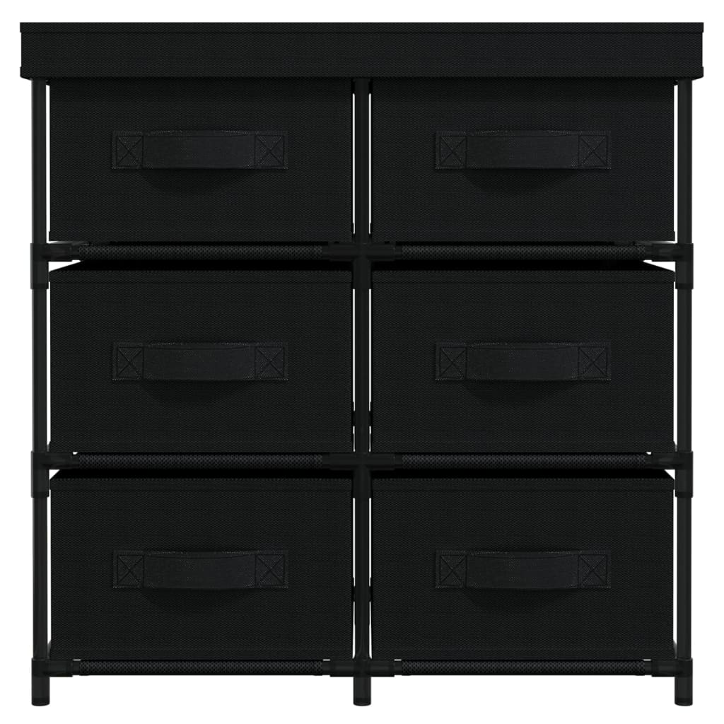 Armoire de rangement avec 6 tiroirs 55x29x55 cm Noir Acier - XIOS