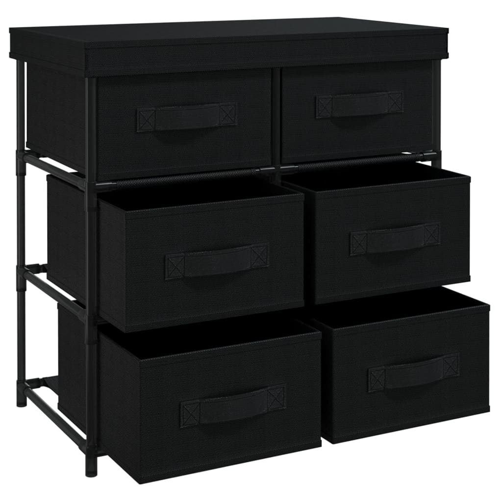 Armoire de rangement avec 6 tiroirs 55x29x55 cm Noir Acier - XIOS