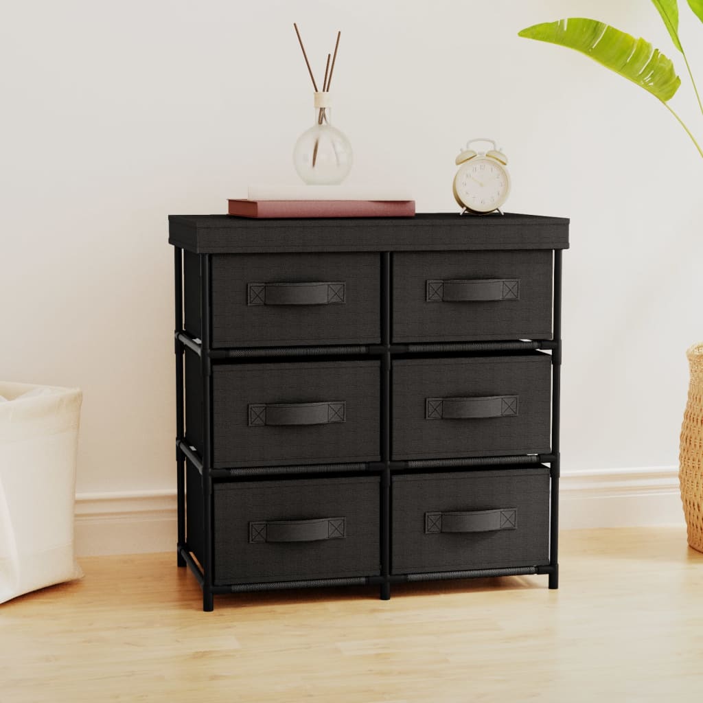Armoire de rangement avec 6 tiroirs 55x29x55 cm Noir Acier - XIOS