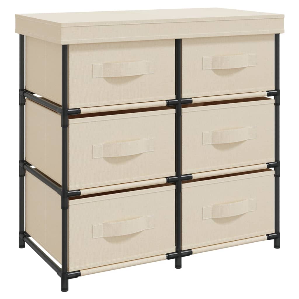 Armoire de rangement avec 6 tiroirs 55x29x55 cm Crème Acier - XIOS