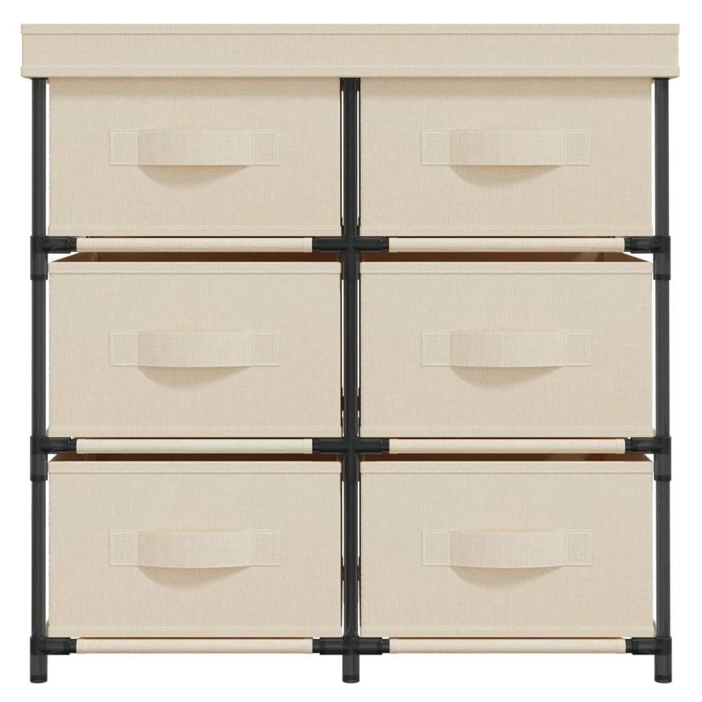 Armoire de rangement avec 6 tiroirs 55x29x55 cm Crème Acier - XIOS